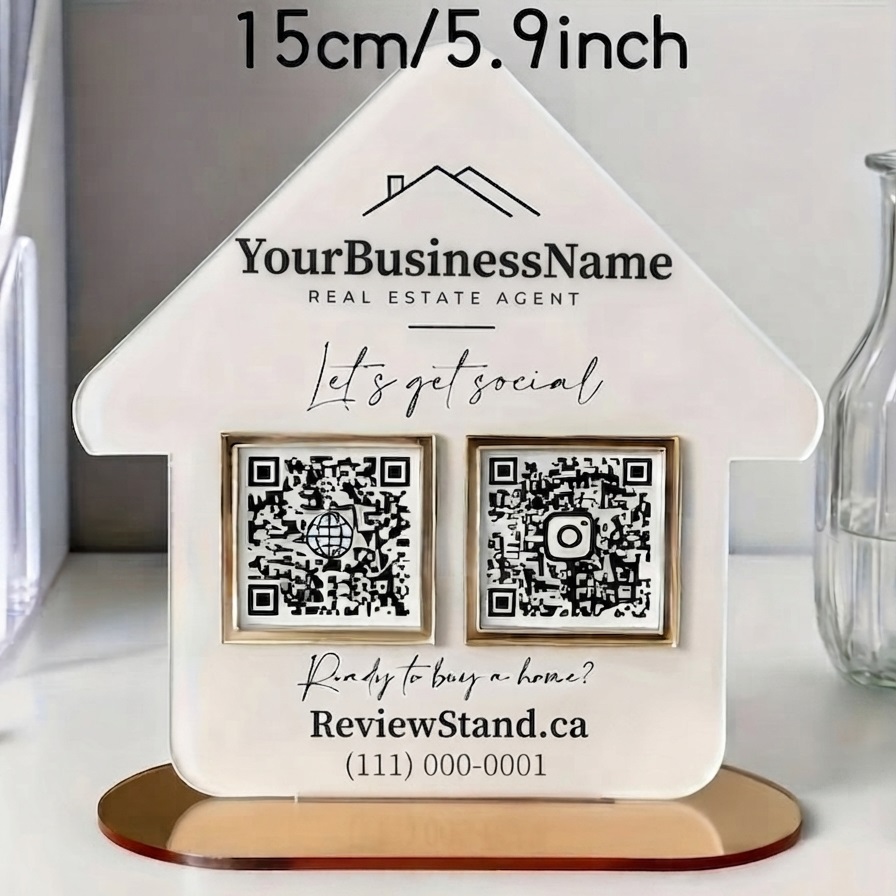 Real ReviewStand.ca stand at a client business