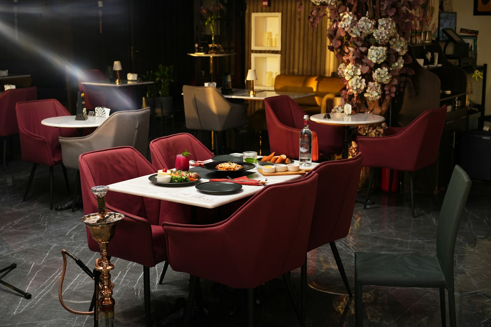 Upscale restaurant dining room