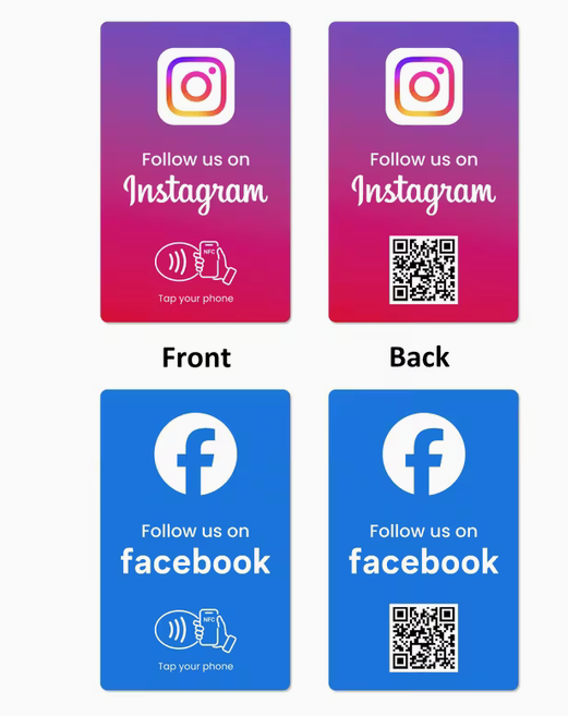NFC Tap & QR Code Follow Us Card for Instagram