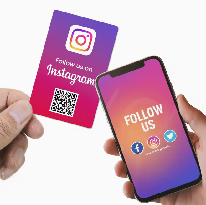 NFC Tap & QR Code Follow Us Card for Instagram