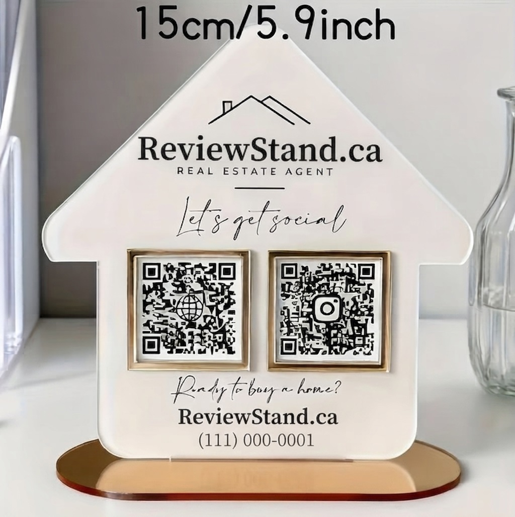 2D Flat, Custom House-Shaped QR Code Display Sign